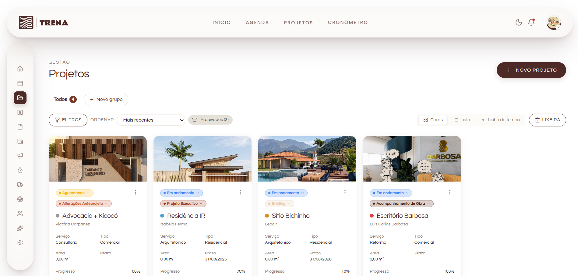 TRENA — Projetos